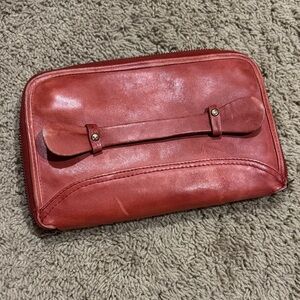 Free People Red Leather Clutch